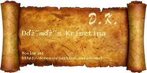 Dömös Krisztina névjegykártya